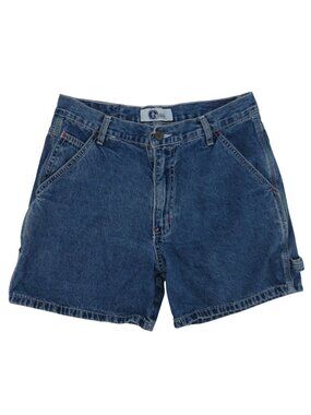 VTG Arizona Juniors 7 Dungarees Blue Denim Jean Shorts Pockets All Cotton Y2K